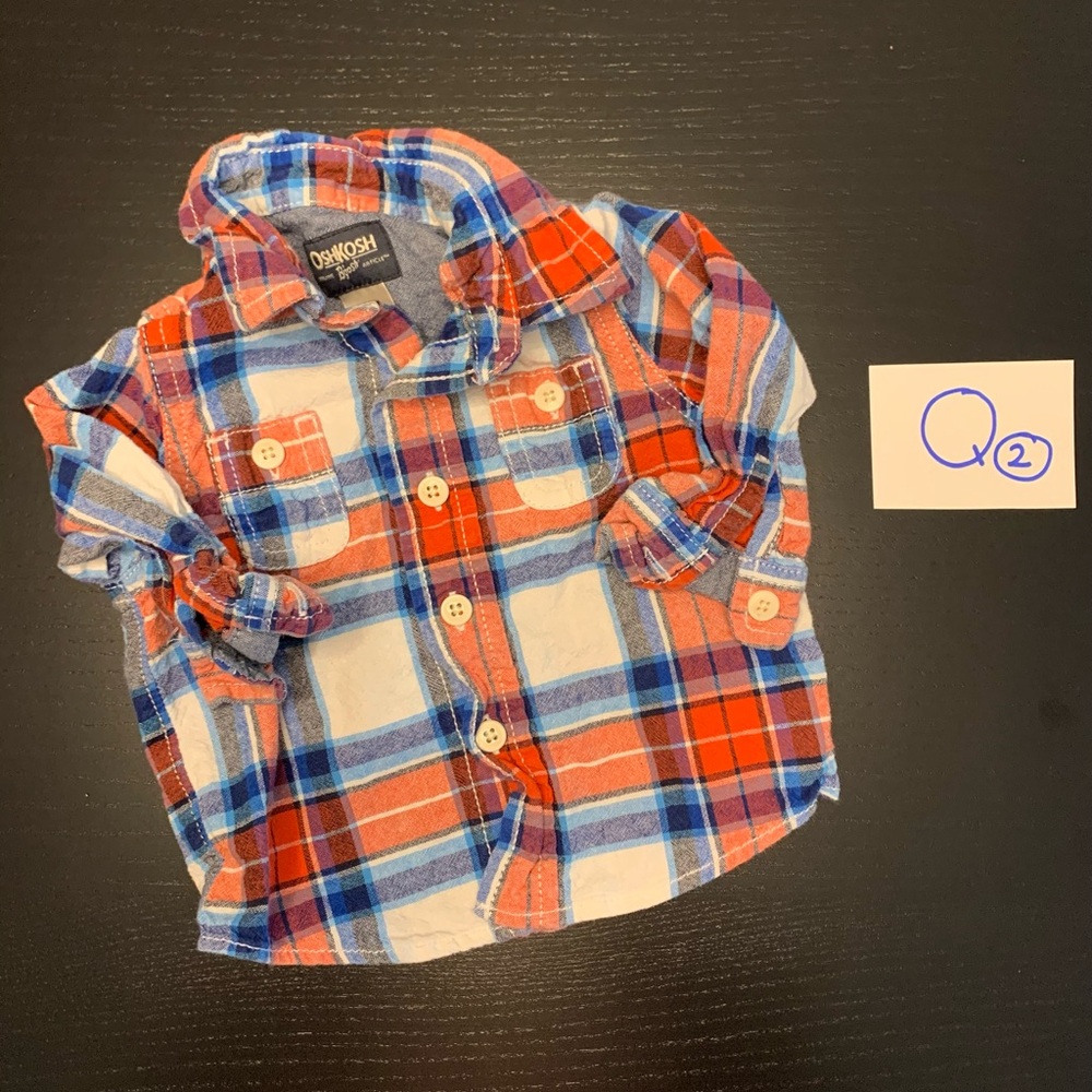 Oshkosh 9m Plaid Dress Shirt